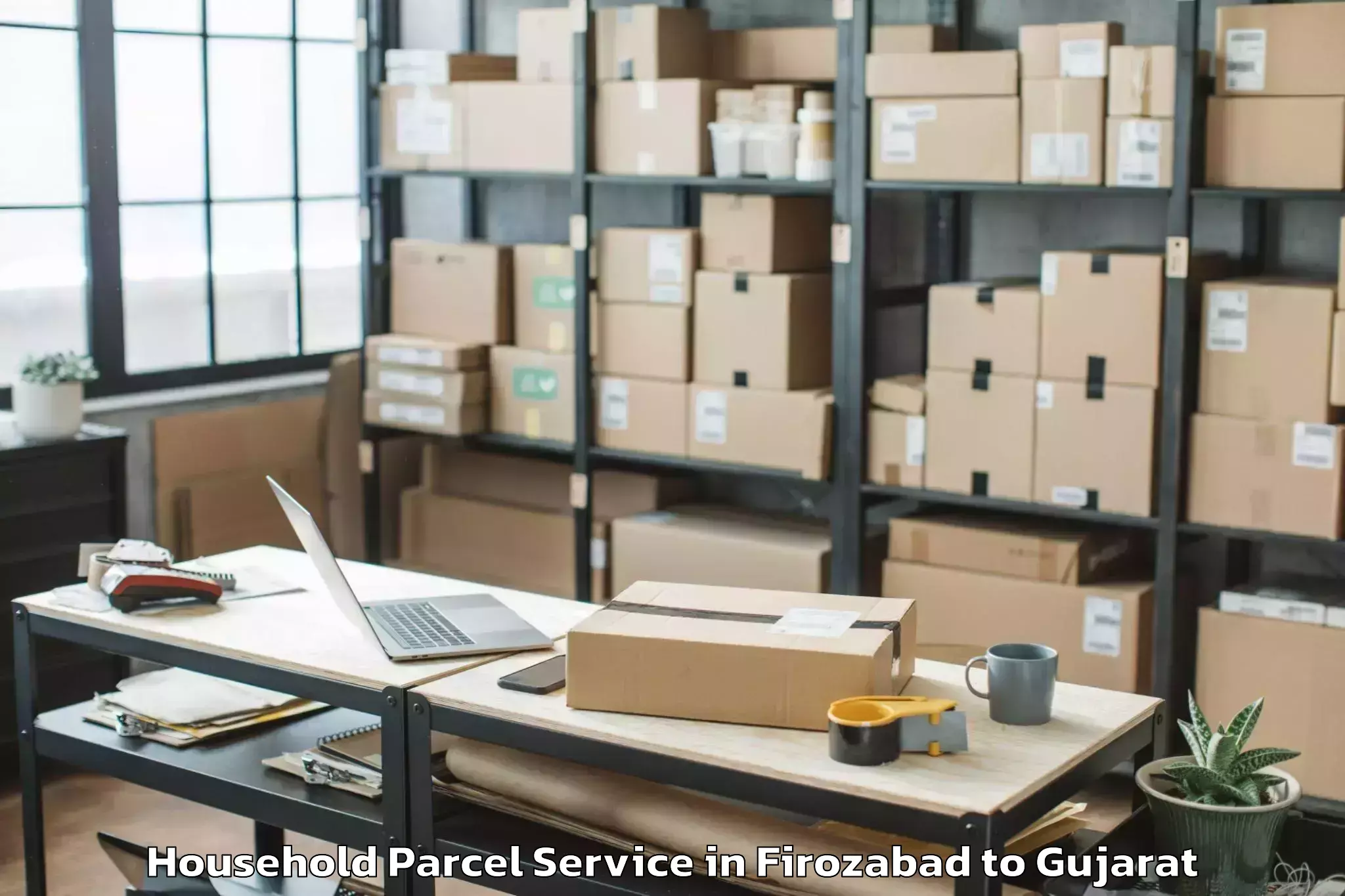 Reliable Firozabad to Khambhat Household Parcel